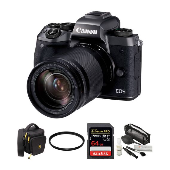 Canon EOS M5 Mirrorless Digital Camera with 18-150mm Lens and Accessories Kit