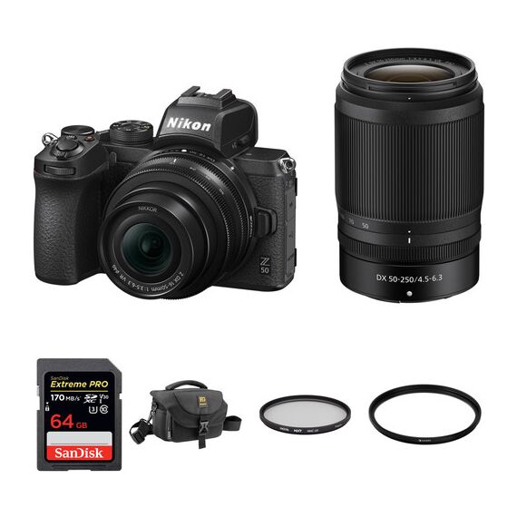 Nikon Z 50 Mirrorless Digital Camera with 16-50mm and 50-250mm Lenses and Accessories Kit
