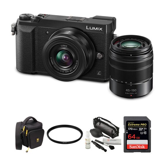 Panasonic Lumix DMC-GX85 Mirrorless Micro Four Thirds Digital Camera with 12-32mm and 45-150mm Lenses and Accessories Kit (Black)