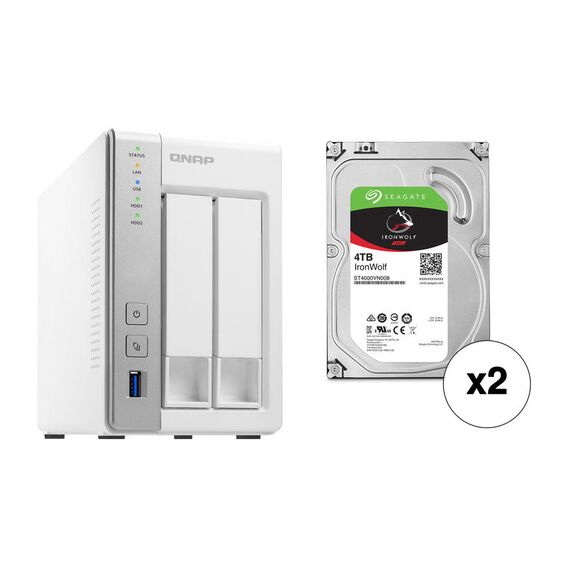 QNAP TS-231P 20TB 2-Bay NAS Enclosure Kit with Seagate NAS Drives (2 x 10TB)