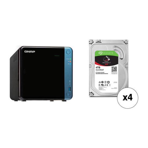 QNAP TS-453Be 16TB 4-Bay NAS Enclosure Kit with Seagate NAS Drives (4 x 4TB)