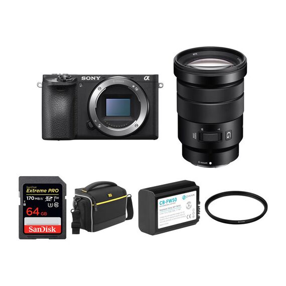 Sony Alpha a6500 Mirrorless Digital Camera with 18-105mm Lens and Accessory Kit