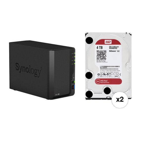 Synology DiskStation 8TB DS218 2-Bay NAS Enclosure Kit with WD NAS Drives (2 x 4TB)