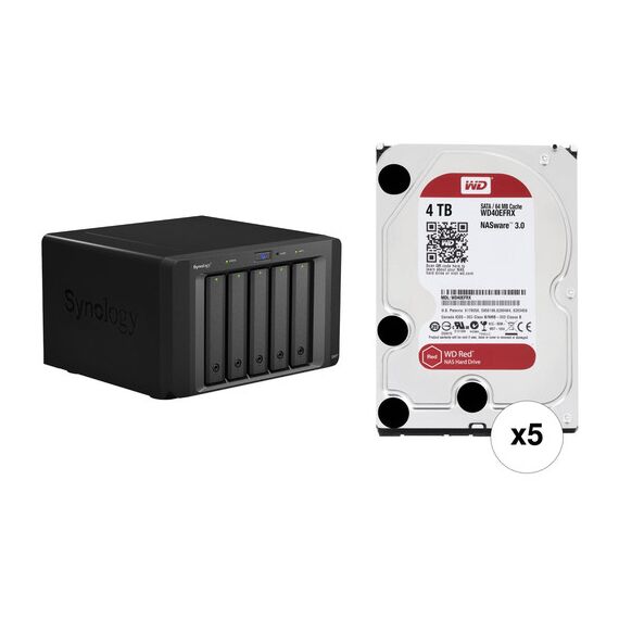 Synology DiskStation 20TB DS1019+ 5-Bay NAS Enclosure Kit with WD NAS Drives (5 x 4TB)