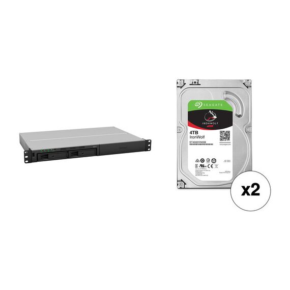 Synology RackStation 8TB RS217 2-Bay NAS Enclosure Kit with Seagate NAS Drives (2 x 4TB)
