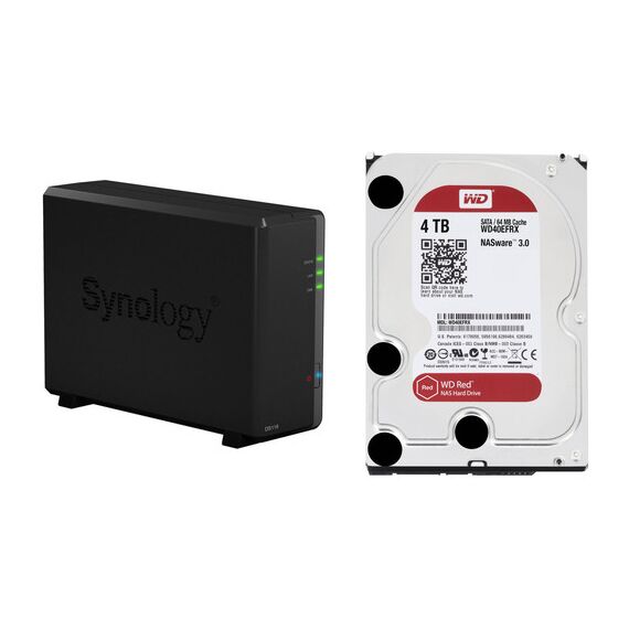 Synology DiskStation 4TB DS118 1-Bay NAS Enclosure Kit with WD NAS Drives (1 x 4TB)