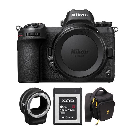 Nikon Z 7 Mirrorless Digital Camera with FTZ Mount Adapter and Bag Kit