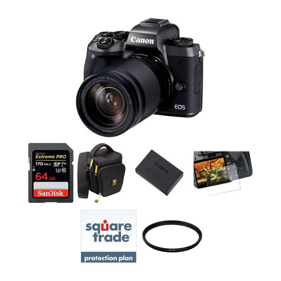Canon EOS M5 Mirrorless Digital Camera with 18-150mm Lens Deluxe Kit