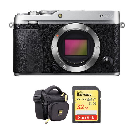 FUJIFILM X-E3 Mirrorless Digital Camera with Accessories Kit (Body Only, Silver)