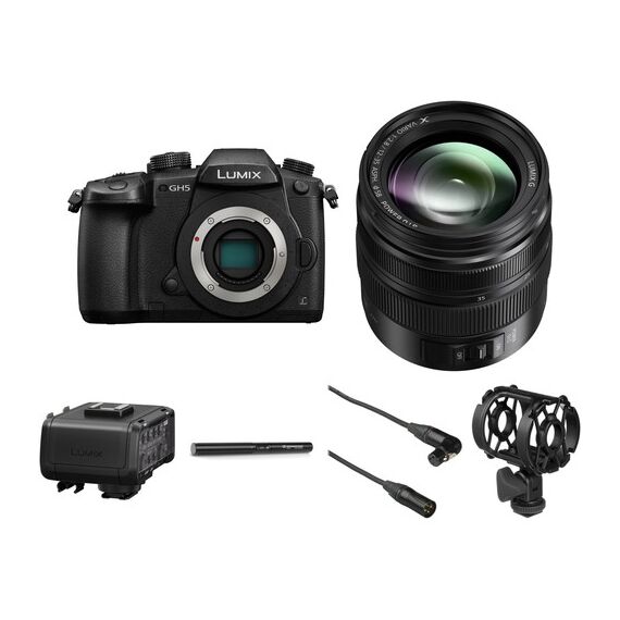 Panasonic Lumix DC-GH5 Mirrorless Micro Four Thirds Digital Camera with 12-35mm Lens & Microphone Kit