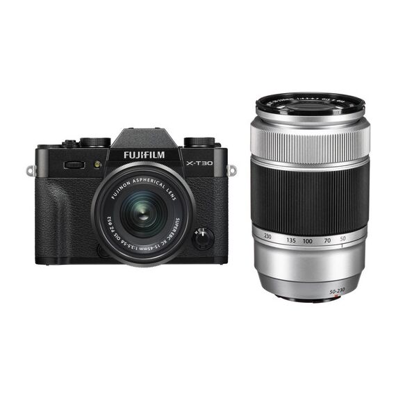 FUJIFILM X-T30 Mirrorless Digital Camera with 15-45mm and 50-230mm Lenses Kit (Black/Silver)
