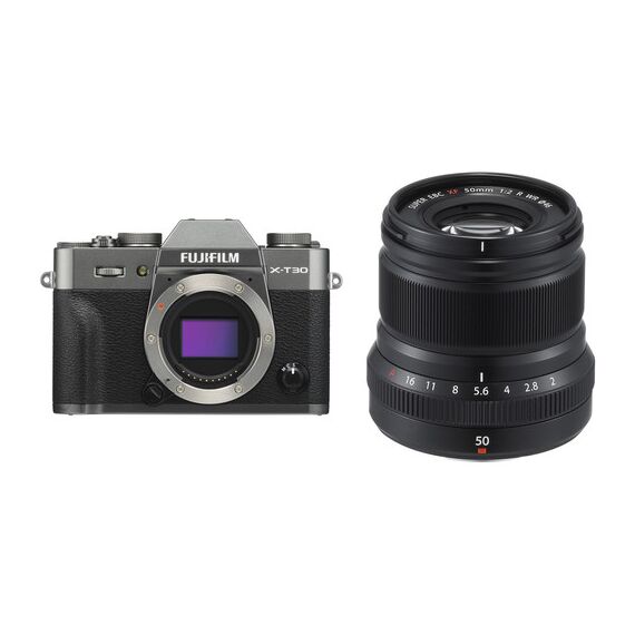 FUJIFILM X-T30 Mirrorless Digital Camera with 50mm f/2 Lens Kit (Charcoal Silver)