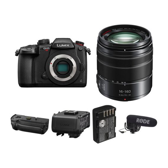 Panasonic Lumix DC-GH5S Mirrorless Micro Four Thirds Digital Camera with 14-140mm Lens Filmmaking Kit