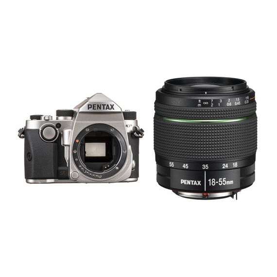Pentax KP DSLR Camera with 18-55mm Lens Kit (Silver)