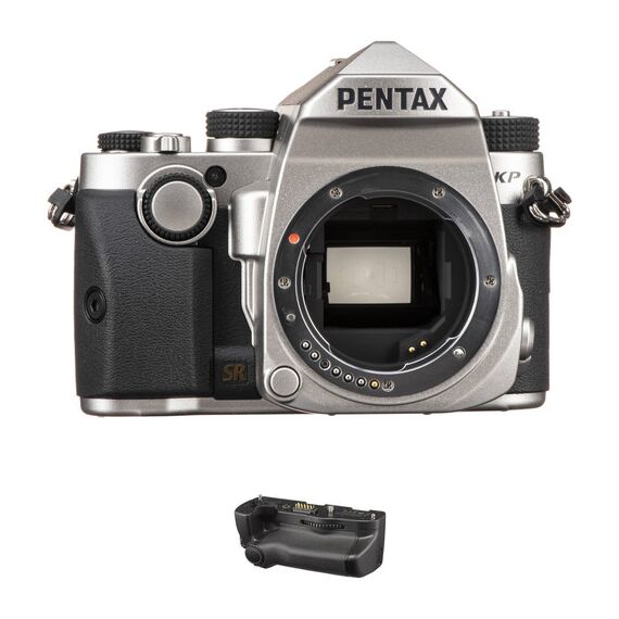 Pentax KP DSLR Camera Body with Battery Grip Kit (Silver)