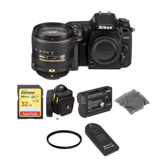 Nikon D7500 DSLR Camera with 16-80mm Lens Basic Kit