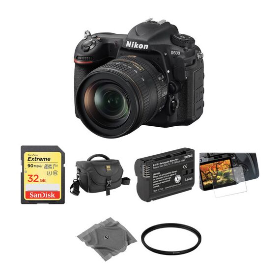 Nikon D500 DSLR Camera with 16-80mm Lens Basic Kit