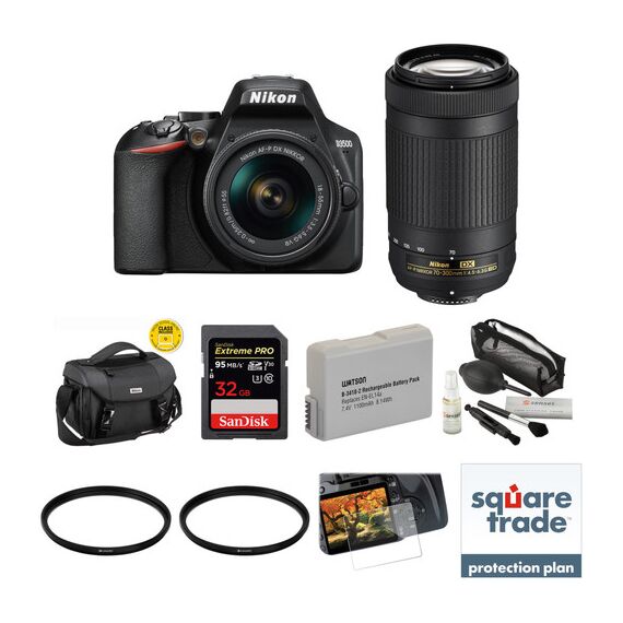 Nikon D3500 DSLR Camera with 18-55mm and 70-300mm Lenses Deluxe Kit