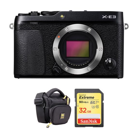 FUJIFILM X-E3 Mirrorless Digital Camera with Accessories Kit (Body Only, Black)