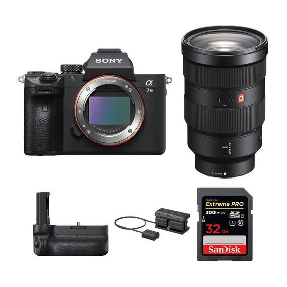 Sony Alpha a7 III Mirrorless Digital Camera with 24-70mm f/2.8 Lens, Vertical Grip, and Accessories Kit