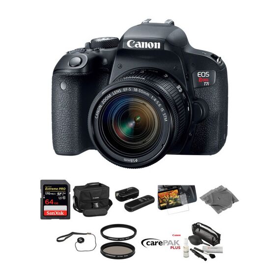 Canon EOS Rebel T7i DSLR Camera with 18-55mm Lens Deluxe Kit