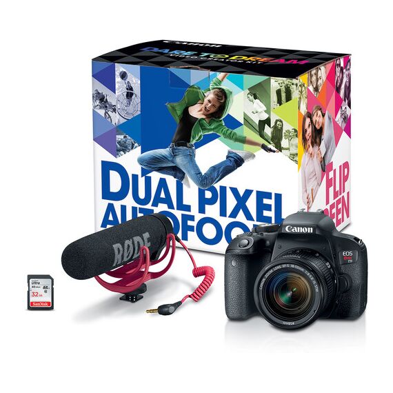 Canon EOS Rebel T7i DSLR Camera with 18-55mm Lens Video Creator Kit