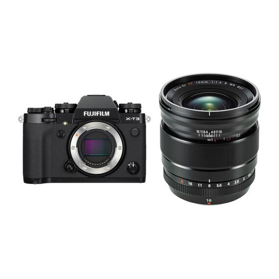 FUJIFILM X-T3 Mirrorless Digital Camera with 16mm f/1.4 Lens Kit (Black)