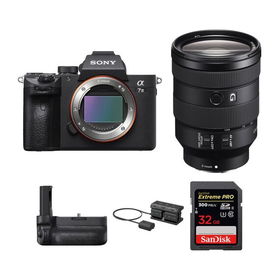 Sony Alpha a7 III Mirrorless Digital Camera with 24-105mm Lens and Vertical Grip Kit