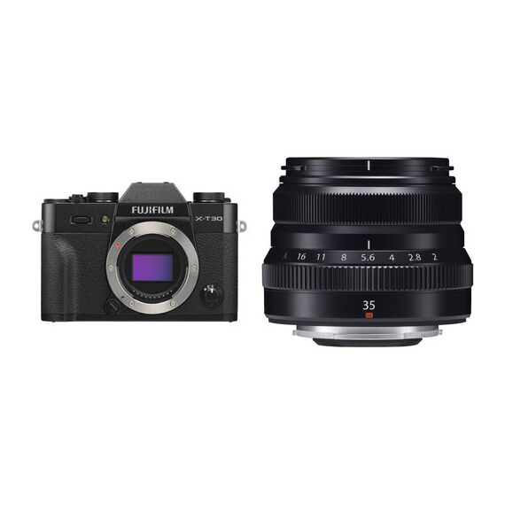 FUJIFILM X-T30 Mirrorless Digital Camera with 35mm f/2 Lens Kit (Black)