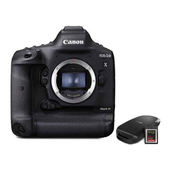 Canon EOS-1D X Mark III DSLR Camera with CFexpress Card and Reader Bundle
