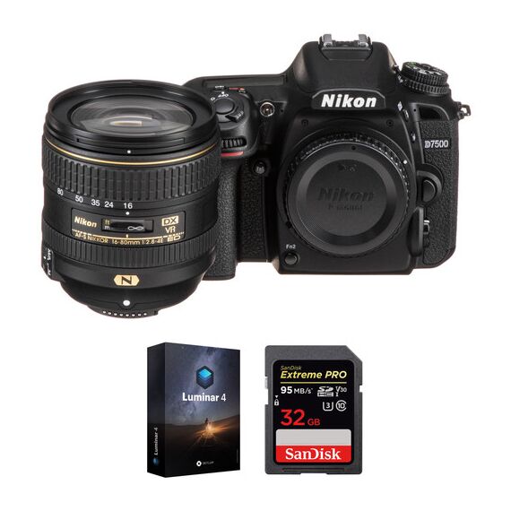 Nikon D7500 DSLR Camera with 16-80mm Lens and Software Kit