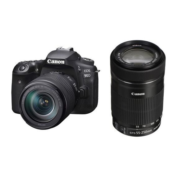 Canon EOS 90D DSLR Camera with 18-135mm and 55-250mm Lenses Kit
