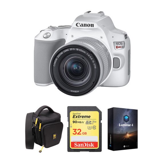 Canon EOS Rebel SL3 DSLR Camera with 18-55mm Lens and Accessory Kit (White)