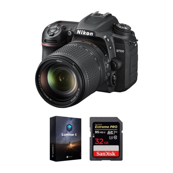 Nikon D7500 DSLR Camera with 18-140mm Lens and Software Kit