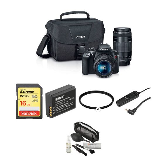 Canon EOS Rebel T6 DSLR Camera with 18-55mm and 75-300mm Lenses Basic Kit