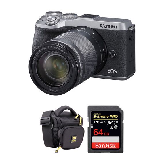 Canon EOS M6 Mark II Mirrorless Digital Camera with 18-150mm Lens, EVF-DC2 Viewfinder, and Accessories Kit (Silver)