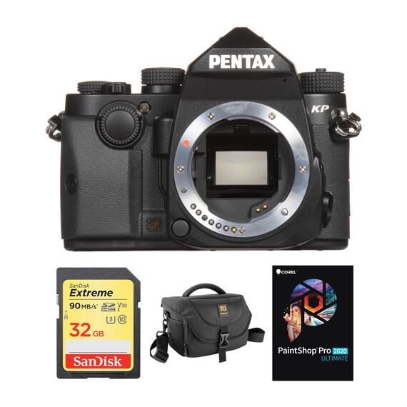 Pentax KP DSLR Camera Body with Accessory Kit (Black)
