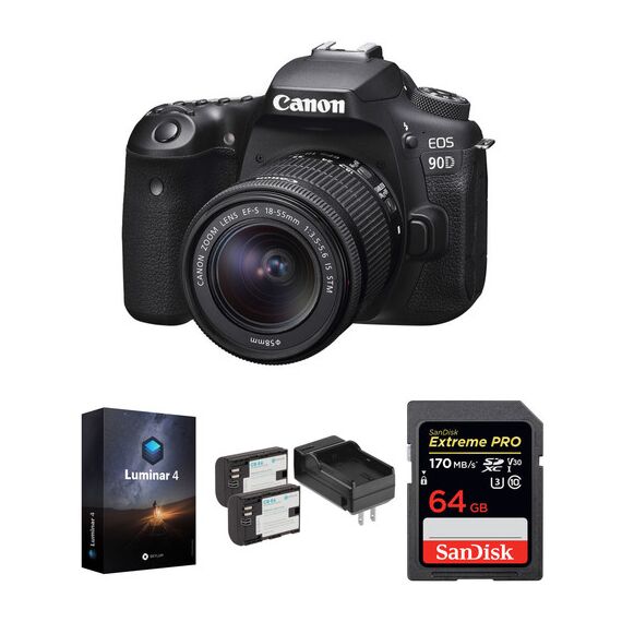 Canon EOS 90D DSLR Camera with 18-55mm Lens and Software Kit