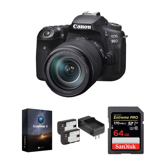 Canon EOS 90D DSLR Camera with 18-135mm Lens and Software Kit