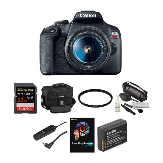 Canon EOS Rebel T7 DSLR Camera with 18-55mm Lens Deluxe Kit
