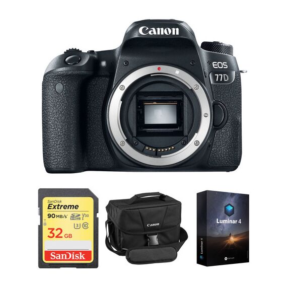 Canon EOS 77D DSLR Camera Body with Accessory Kit