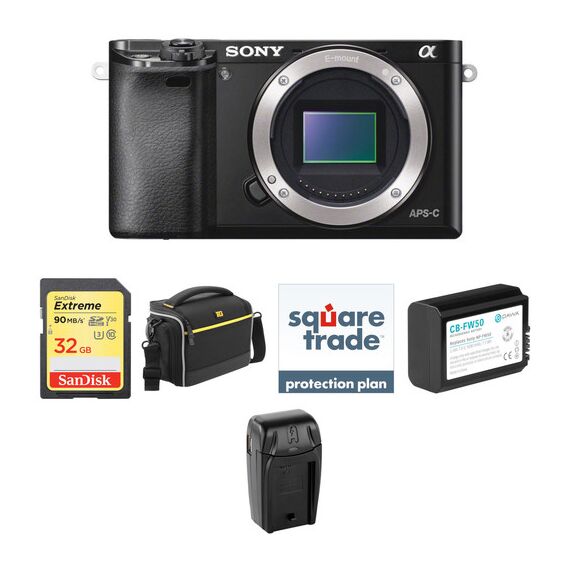 Sony Alpha a6000 Mirrorless Digital Camera Body Deluxe Kit (Black)