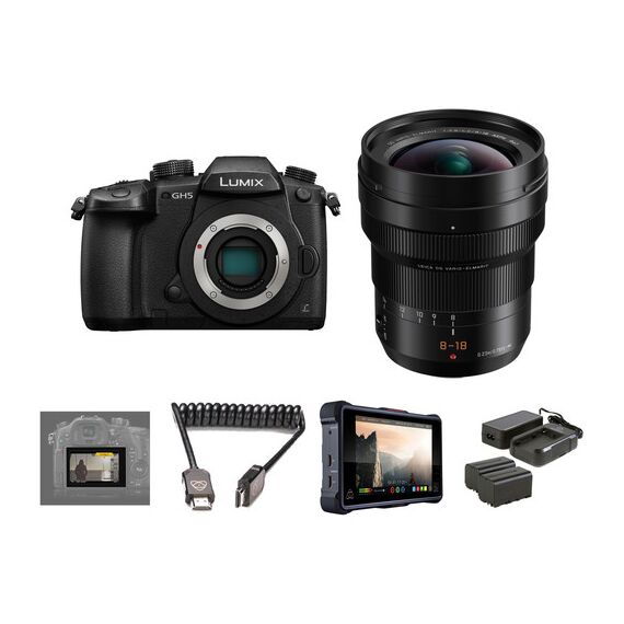 Panasonic Lumix DC-GH5 Mirrorless Micro Four Thirds Digital Camera with 8-18mm Lens and Pro HDR Kit