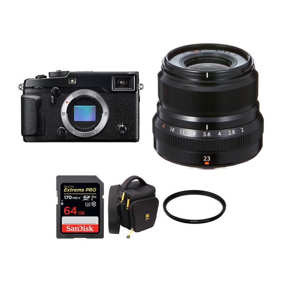 FUJIFILM X-Pro 2 Digital Camera with XF 23mm f/2 R WR Lens Accessories Kit
