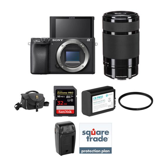 Sony Alpha a6400 Mirrorless Digital Camera with 55-210mm Lens Deluxe Kit