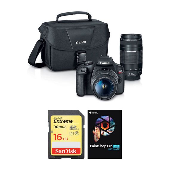 Canon EOS Rebel T7 DSLR Camera with 18-55mm and 75-300mm Lenses Accessory Kit