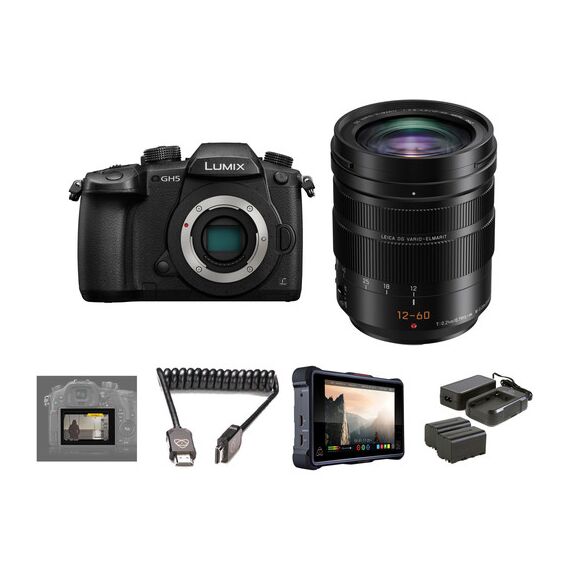 Panasonic Lumix DC-GH5 Mirrorless Micro Four Thirds Digital Camera with 12-60mm Lens and Pro HDR Kit