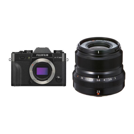 FUJIFILM X-T30 Mirrorless Digital Camera with 23mm f/2 Lens Kit (Black)