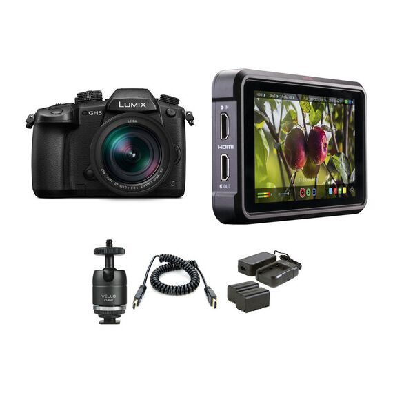 Panasonic Lumix DC-GH5 Mirrorless Micro Four Thirds Digital Camera with 12-60mm Lens and Ninja V Kit