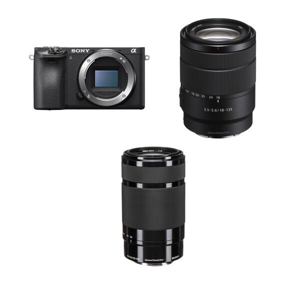 Sony Alpha a6500 Mirrorless Digital Camera with 18-135mm and 55-210mm Lenses Kit